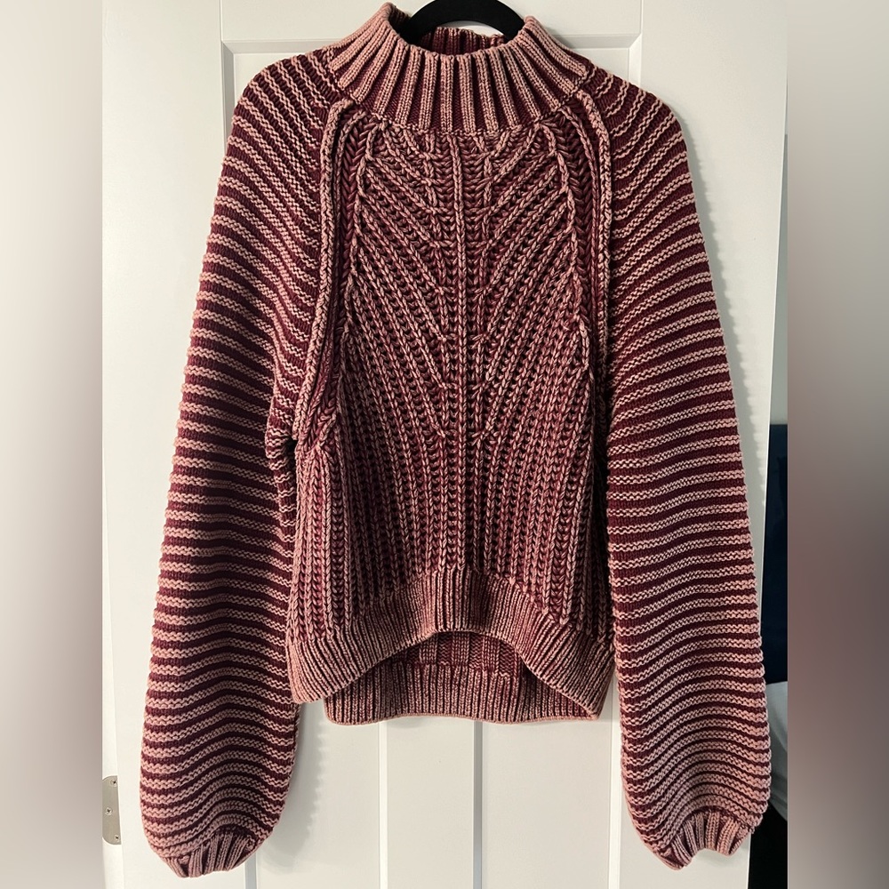 Free People knit sweater in maroon, size medium